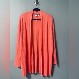 NWT Cyrus ribbed long open cardigan in Tea Rose color. Size X-Large